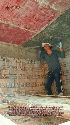 "Rooftop Demolition Hack: How a Simple Hook Saves Time & Effort!"