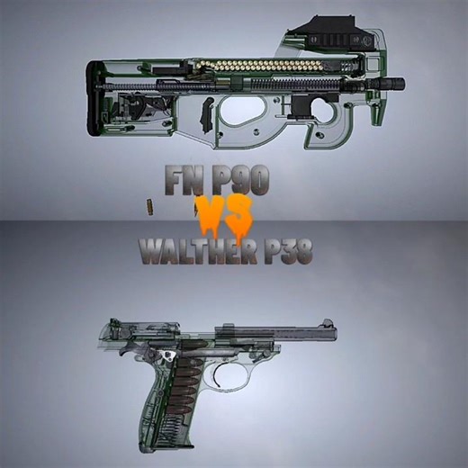Which Wins? Pistol or SMG 🔥 | FN P90 vs Walther P38 Tested #guncomparison #shorts