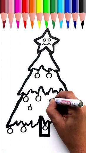 How to paint a Christmas tree ❄️Painting with Agi ❄️ #shorts