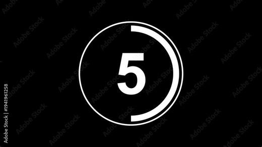 4K Circle countdown timer 10 seconds animation from 10 to 0 seconds, 10 Seconds countdown timer, Countdown timer, circle countdown animation. 10 seconds count with alpha channel