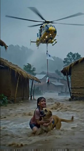 Helicopter Rescue Amid the Storm #trending #shorts #flood #viralvideo