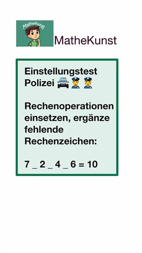 Einstellungstest Polizei 👮 Rechenoperationen einsetzen #mathematik