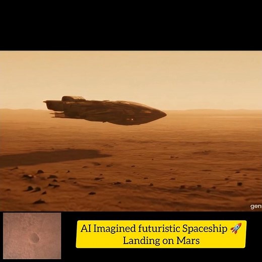 Futuristic Spaceship Lands on Mars | 10-Second AI Animation