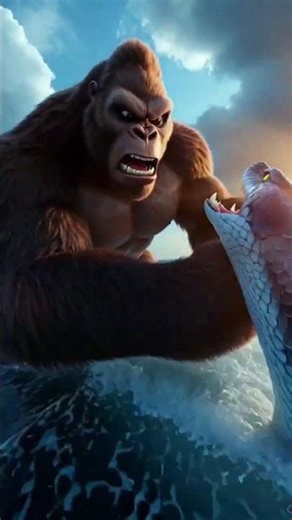 adventure kong and python attack on blue background #marvel #love ai lover