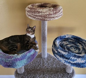 Crochet Cat Tree Tower Cover, Kitty Condo House Slipcover, Washable Perch Top Pad, Hammock Wrap, Plush Chenille - Etsy