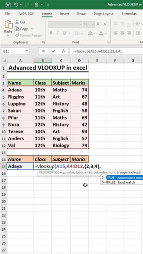 Advanced VLOOKUP in seconds in excel 💯