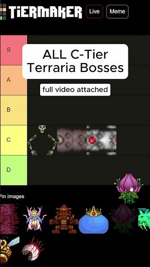 All C-Tier Terraria Bosses #terraria #tierlist