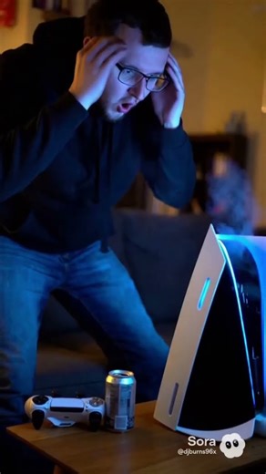 POP FALLS ON PLAYSTATION 5 AND ALMOST CAUSES A FIRE! MUST WATCH! 🔥! TRENDING! #crazy #fire #ps5