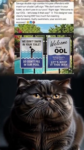 Pool Owners' Ultimate Troll: "Welcome to Our OOL – Notice There's No 'P' In It!" 😏🏊‍♀️ #fun #jokes