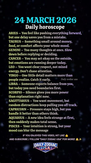 24 March 2026 Horoscope 🔮 | USA UK Canada Australia Powerful Cosmic Shift Today