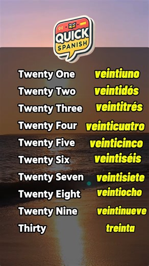 Quick Spanish on Instagram: "Numbers Vocabulary!!! From 21 to 30!"