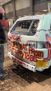Compact inspection is going faster than expected, so they have started to tech the Hobo Mini Vans. Get tickets on Ticketmaster.com or watch it live on DerbyNation.TV! | Smash It Demolition Derby