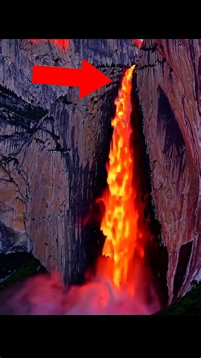 THIS WATERFALL LOOKS LIKE IT’S FLOWING WITH LAVA! 🔥💦