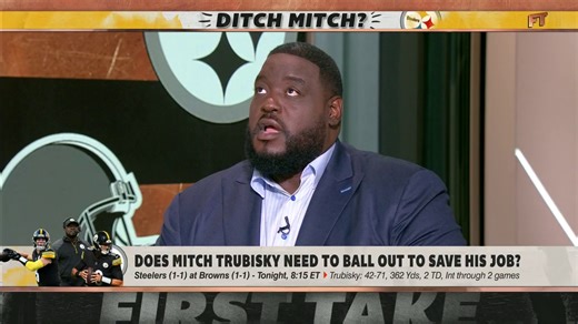 28K views · 397 reactions | Damien Woody thinks Mitch Trubisky's job is on the line tonight  "Mitch Trubisky's leash is short. I think he needs to come out here tonight, and he needs to have a game!" | ESPN First Take | Facebook
