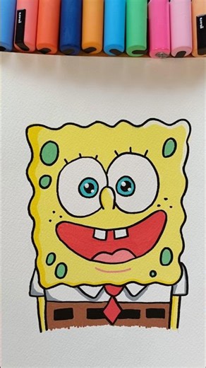 I draw SpongeBob with Posca Markers!!#Posca#SpongeBob