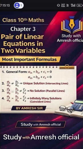 class 10th maths chapter 3 pair of linear equation in two variable#educational