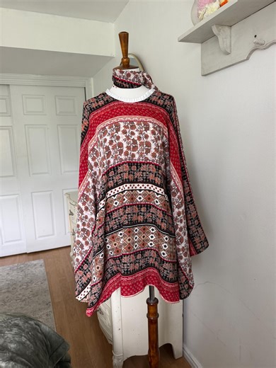 Red Floral Pattern Dress W/ Belt - Etsy