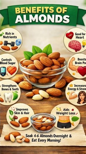 Benefits of Almond #foryou #foryourpage #viral #viralvideo #facts #trending #trendingshorts #health