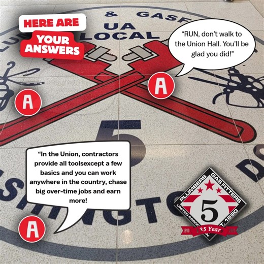🛠️ Questions & Answers "Thinking of jumping ship to the Union (Local 5 DC)" QUESTION: "I’m in my second year of a non-union apprenticeship. The work environment is rough—no proper equipment, no support. I want to make a change in my life for the better and my future. I’ve got 4,000 hours and finish trade school next month. I’m ready to make a change. I’d love to hear from current union members—pros and cons." The answers are in—and they’re powerful. Learn more about working with us here: https: