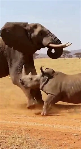 Rhino Attacked… The Elephant Went Berserk