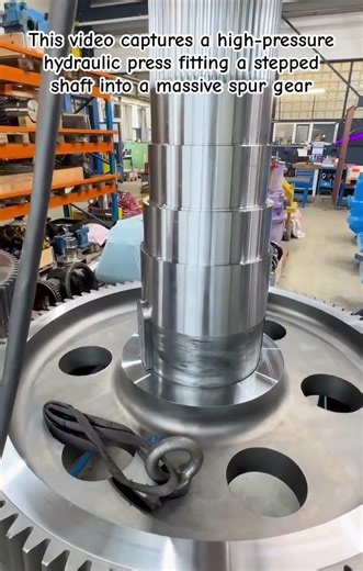 The Sound of Power: Press-Fitting a Massive Industrial Gear #Engineering #IndustrialMachinery