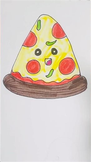 Easy art ideas for kids pizza drawing ideas #short #trending #ytshorts #artandcraft #artandcraft