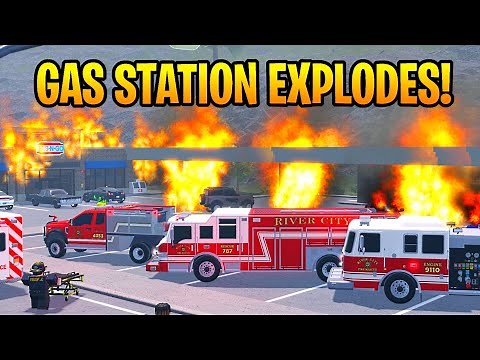 TANKER HITS GAS PUMP AND EXPLODES! HUGE GAS STATION EXPLOSION! ER:LC Roblox Realistic Roleplay
