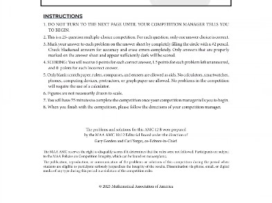 2025 美国AMC10/12B原题＋答＋解析，已到，不中包退!