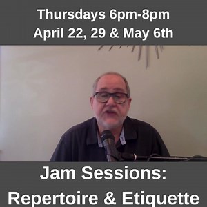 12 reactions | we will look at 25 songs that are commonly called at jam sessions. We will discuss the forms, standard keys, melodies, chord changes, and how to memorize. Also discussed will be jam session etiquette and procedures including sign up sheets, when to play or when not to play, and stage presence. Register now! https://form.jotform.com/nashvillejazz/april-2021-online-classes | Nashville Jazz Workshop | Facebook
