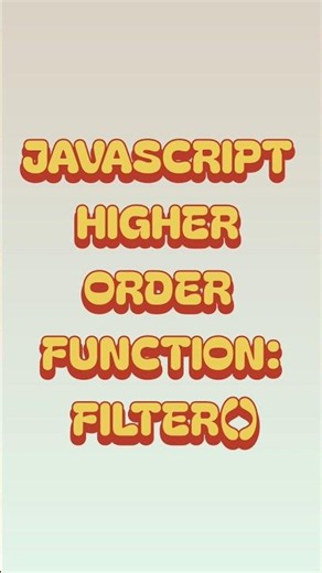 JavaScript filter() Explained 🔥 | Higher Order Function for Beginners. #shorts #tech