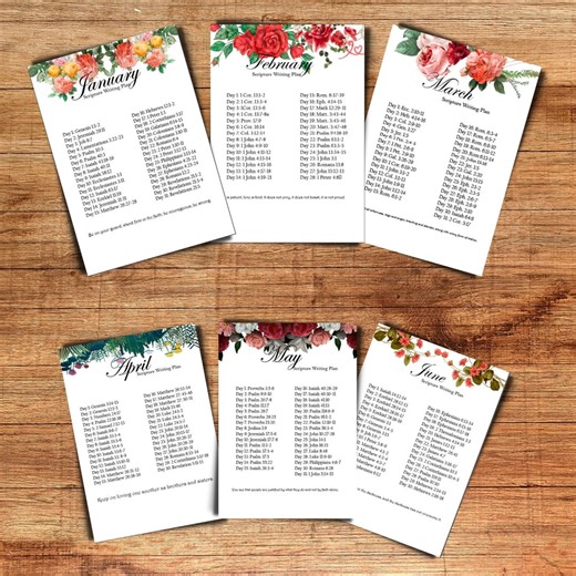 Buy 12 Months Scripture Writing Plans | Digital Download | PDF Online in India - Etsy