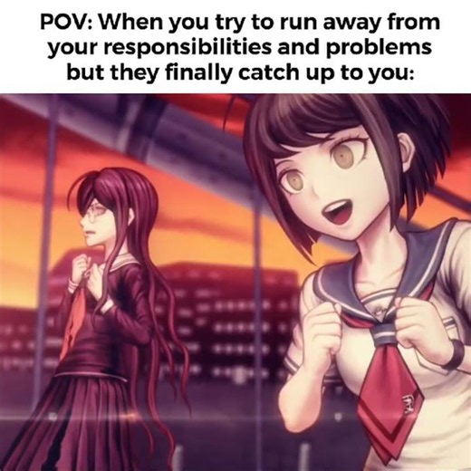 🔊 POV: When you try to run from your responsibilities but they catch up to you #anime #danganronpa →