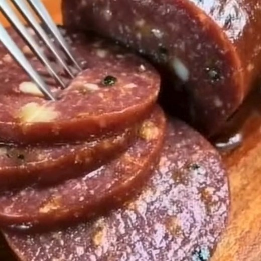 Homemade Summer Sausage Ingredients: 1. 5 lb ground hamburger (no lean burger) 2. 5 Tbsp liquid smoke (found near barbecue sauce) 3. 5 Tbsp Morton Salt Tender Quick (found in dark blue bag in spice aisle) 4. 2 Tbsp coarse ground pepper 5. 2 Tbsp minced garlic 6. 2 Tbsp mustard seeds Directions: 1. Mix all ingredients in a large bowl using your hands, similar to making meatloaf. 2. Cover the bowl and refrigerate the mixture for 24 hours. 3. After 24 hours, knead the mixture once more and shape it