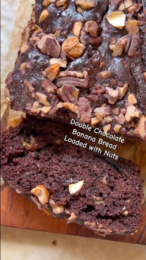 Double Chocolate Banana Bread loaded with nuts. #bananabread