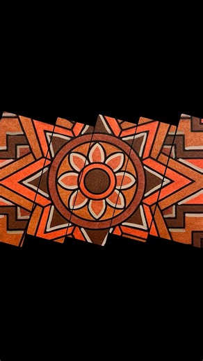 Page 36-41 completed of mandala patterns 2 by Sarah Davis adult coloring book.
