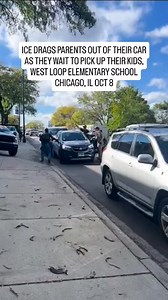 553K views · 13K reactions | The line of cars are parents waiting to pick up their kids from West Loop Elementary school. ICE smashed the windows and dragged these parents out of their car. Imagine the kids who will see the abandoned, smashed out car, the only evidence remaining that their parents have been disappeared by the government. Via @erynfreepress | Jack Jones | Facebook