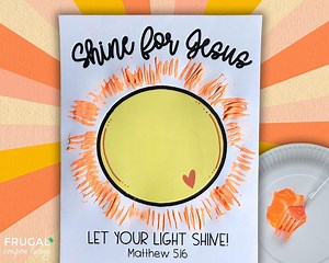 Shine for Jesus Craft for Kids, VBS Summer Sun Art, Matthew 5:16 Let Your Light Shine, Illumination Light of the World Sermon on the Mount - Etsy