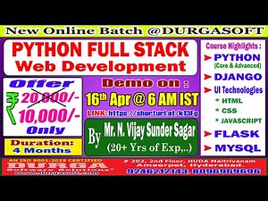 PYTHON FULL STACK Web Development Online Training @ DURGASOFT
