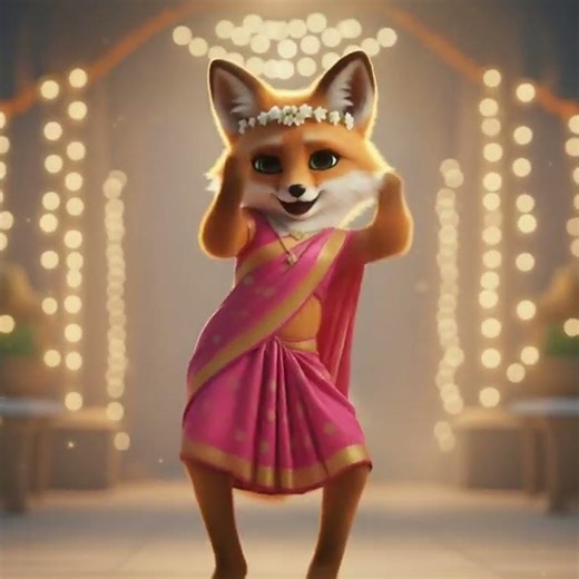 Cute Fox Dancing on Peelings Song 🦊💃 | Super Cute Moves!#shorts #dsp #3danimation#pushpa #pushpa2