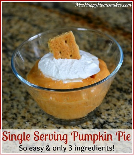 Easy Single Serving Pumpkin Pie {Just 3 Ingredients!}