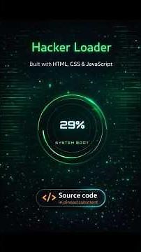 Hacker Loader - Built with HTML, CSS & JavaScript | @devsQUE #coding #shorts