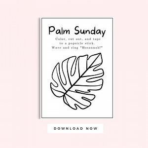 Palm Sunday Kid Activity Black and White, Printable Craft, Toddler and Preschool Easter, Coloring Page Instant Download, Palm Leaf Branch - Etsy