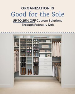 Transform your home into a clutter-free haven with a custom-designed organization system that you'll truly love. Take up to 25% off with EasyClosets today! | EasyClosets | Facebook
