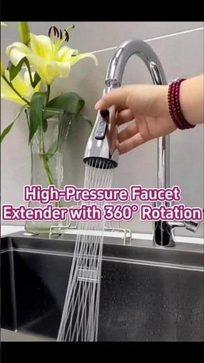 360° Rotating Tap / Flexible Tap Extender for Kitchen Sink / 3 in1 water flow Spray tap #shorts