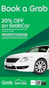 12 reactions · 3 comments | Need a ride to or from #HopInnHotel?  Enjoy 20% OFF on GrabCar rides with the promo code RIDEWITHGRAB! Wherever you’re staying, stay convenient—available at all Hop Inn Hotels in the Philippines.  T&Cs apply. #RideWithGrab #Grab #ConsistencyIsYours | Hop Inn Hotel Philippines | Facebook