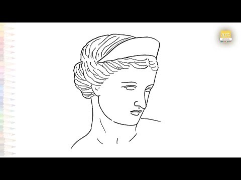 Aphrodite Greek Goddess bust Statue drawing | Outline Art | How to draw Greek Goddess | #artjanag