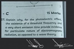 Explain why, for the photoelectric effect, the existence of a t... | Filo