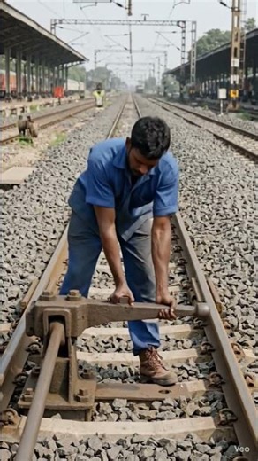 train worker track change 🚆#train #viral #indian
