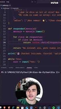 Un chatbot básico hecho en Python 🤖 #python