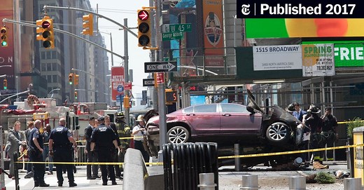 One Dead and 22 Injured as Car Rams Into Pedestrians in Times Square